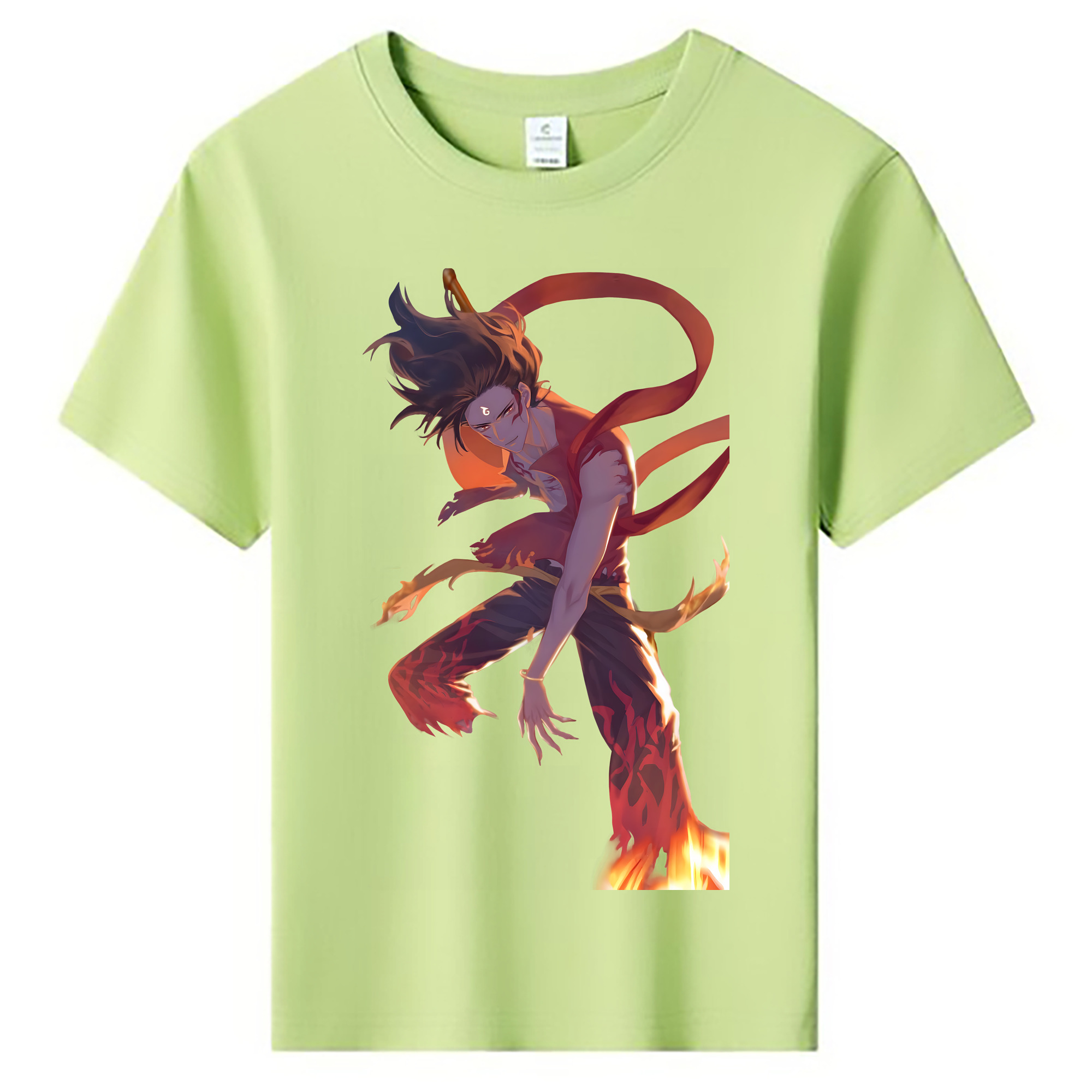 （画像用） Ne Zha 2 ナタ 魔童の大暴れ 綿100％キッズTシャツ（フロントプリント）